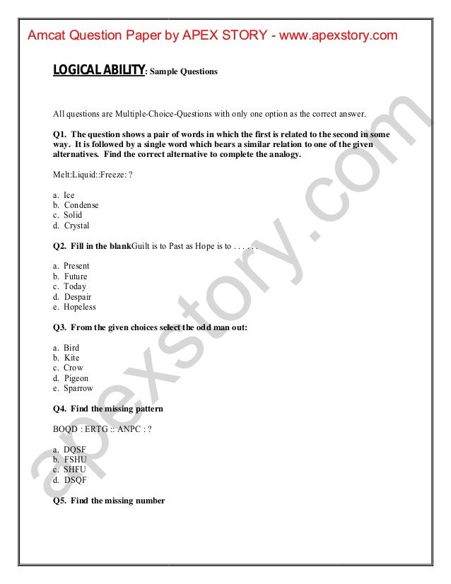 Amcat Question Papers Pdf